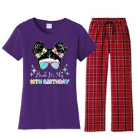 Bruh Its My 10th Birthday Colorful Hair Bun Women's Flannel Pajama Set