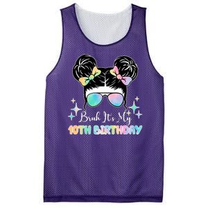 Bruh Its My 10th Birthday Colorful Hair Bun Mesh Reversible Basketball Jersey Tank