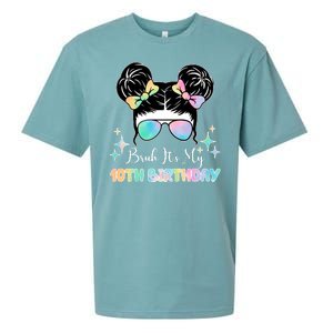 Bruh Its My 10th Birthday Colorful Hair Bun Sueded Cloud Jersey T-Shirt