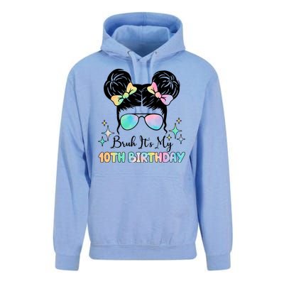 Bruh Its My 10th Birthday Colorful Hair Bun Unisex Surf Hoodie