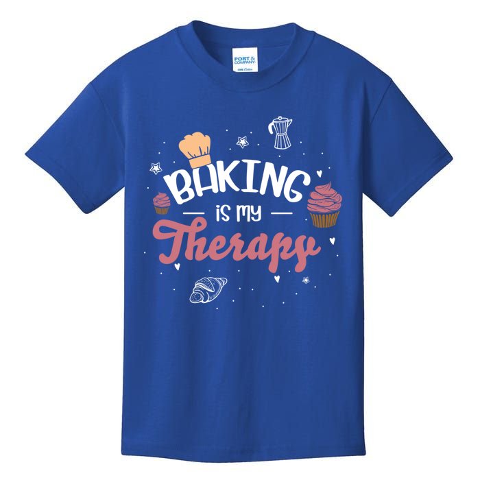 Baking Is My Therapy Design For A Baking Fans Gift Kids T-Shirt