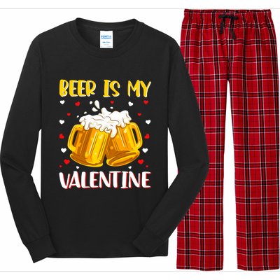 Beer Is My Valentine Valentine's Day Beer Ing Lover Cool Gift Long Sleeve Pajama Set