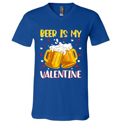 Beer Is My Valentine Valentine's Day Beer Ing Lover Cool Gift V-Neck T-Shirt