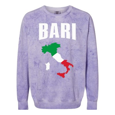 Bari Italy Map T Italian Flag Gift Jersey Colorblast Crewneck Sweatshirt