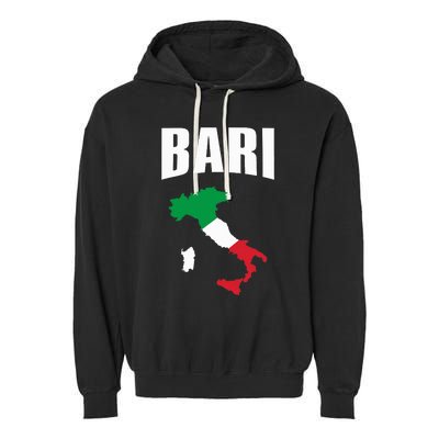 Bari Italy Map T Italian Flag Gift Jersey Garment-Dyed Fleece Hoodie