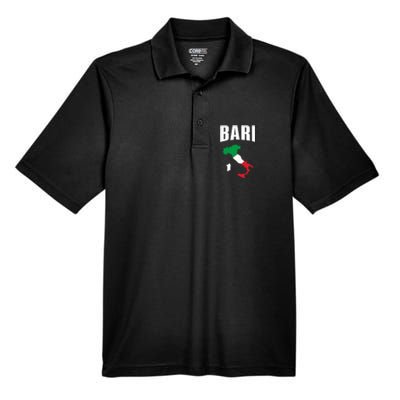 Bari Italy Map T Italian Flag Gift Jersey Men's Origin Performance Pique Polo