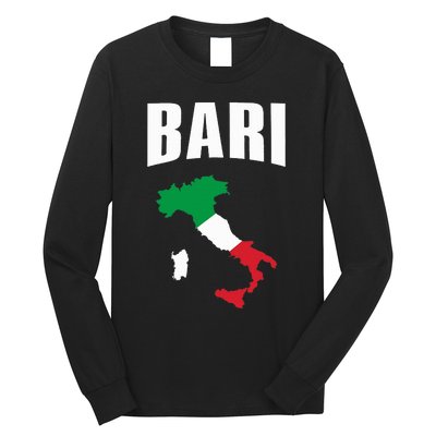 Bari Italy Map T Italian Flag Gift Jersey Long Sleeve Shirt