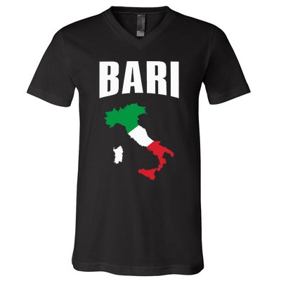 Bari Italy Map T Italian Flag Gift Jersey V-Neck T-Shirt