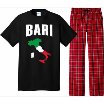 Bari Italy Map T Italian Flag Gift Jersey Pajama Set