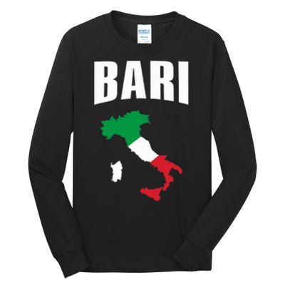 Bari Italy Map T Italian Flag Gift Jersey Tall Long Sleeve T-Shirt