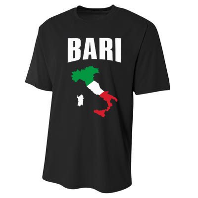 Bari Italy Map T Italian Flag Gift Jersey Performance Sprint T-Shirt