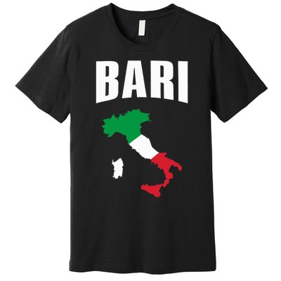 Bari Italy Map T Italian Flag Gift Jersey Premium T-Shirt