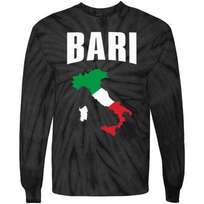 Bari Italy Map T Italian Flag Gift Jersey Tie-Dye Long Sleeve Shirt