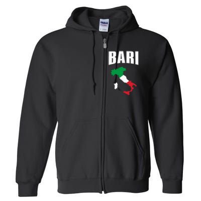 Bari Italy Map T Italian Flag Gift Jersey Full Zip Hoodie