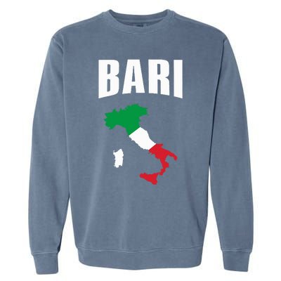 Bari Italy Map T Italian Flag Gift Jersey Garment-Dyed Sweatshirt