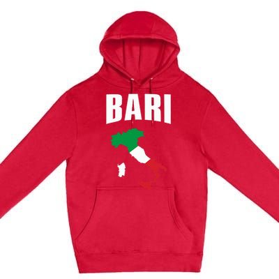 Bari Italy Map T Italian Flag Gift Jersey Premium Pullover Hoodie