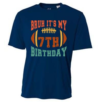 Bruh ItS My 7th Birthday Football 7 Years Old Birthday Cooling Performance Crew T-Shirt