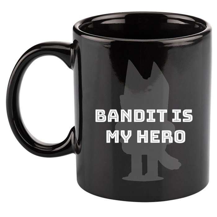 Bandit Is My Hero Funny Show Dad Blue Heeler Dog 11oz C Handle Ceramic Mug