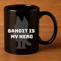 Bandit Is My Hero Funny Show Dad Blue Heeler Dog 11oz C Handle Ceramic Mug