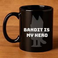 Bandit Is My Hero Funny Show Dad Blue Heeler Dog 11oz C Handle Ceramic Mug