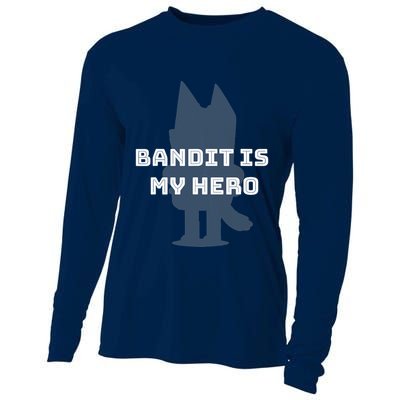 Bandit Is My Hero Funny Show Dad Blue Heeler Dog Cooling Performance Long Sleeve Crew