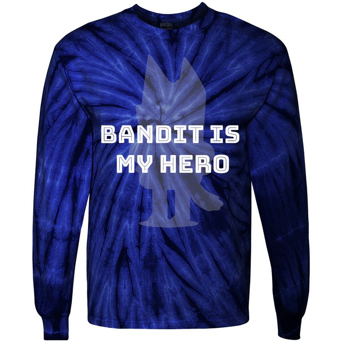 Bandit Is My Hero Funny Show Dad Blue Heeler Dog Tie-Dye Long Sleeve Shirt