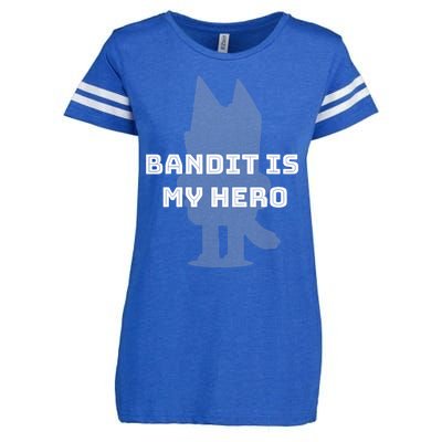 Bandit Is My Hero Funny Show Dad Blue Heeler Dog Enza Ladies Jersey Football T-Shirt