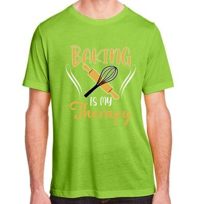 Baking Is My Therapy Bake Flour Cupcake Oven Baking Whisk Gift Adult ChromaSoft Performance T-Shirt