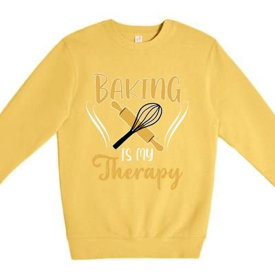 Baking Is My Therapy Bake Flour Cupcake Oven Baking Whisk Gift Premium Crewneck Sweatshirt