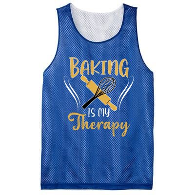 Baking Is My Therapy Bake Flour Cupcake Oven Baking Whisk Gift Mesh Reversible Basketball Jersey Tank