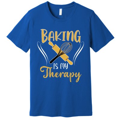 Baking Is My Therapy Bake Flour Cupcake Oven Baking Whisk Gift Premium T-Shirt