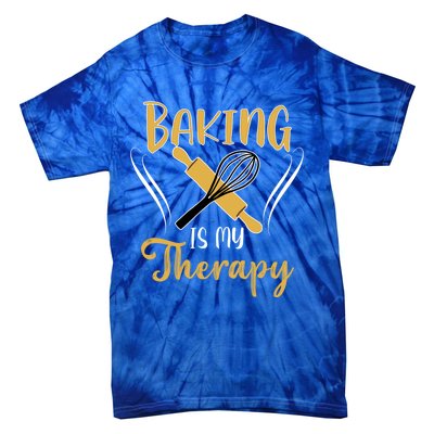 Baking Is My Therapy Bake Flour Cupcake Oven Baking Whisk Gift Tie-Dye T-Shirt