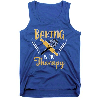 Baking Is My Therapy Bake Flour Cupcake Oven Baking Whisk Gift Tank Top