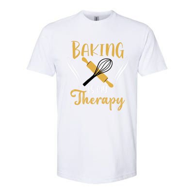 Baking Is My Therapy Bake Flour Cupcake Oven Baking Whisk Gift Softstyle CVC T-Shirt