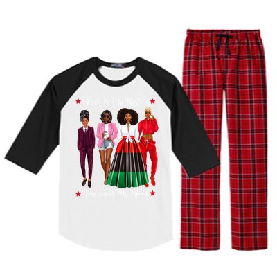 Black Is My History Strong Black Figures Blm Dress Gift Raglan Sleeve Pajama Set