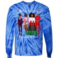 Black Is My History Strong Black Figures Blm Dress Gift Tie-Dye Long Sleeve Shirt