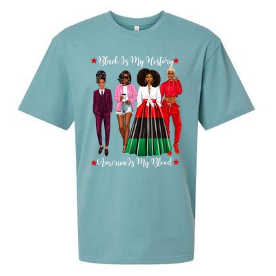 Black Is My History Strong Black Figures Blm Dress Gift Sueded Cloud Jersey T-Shirt