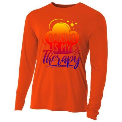 Baking Is My Therapy Baker Cute Gift Cooling Performance Long Sleeve Crew