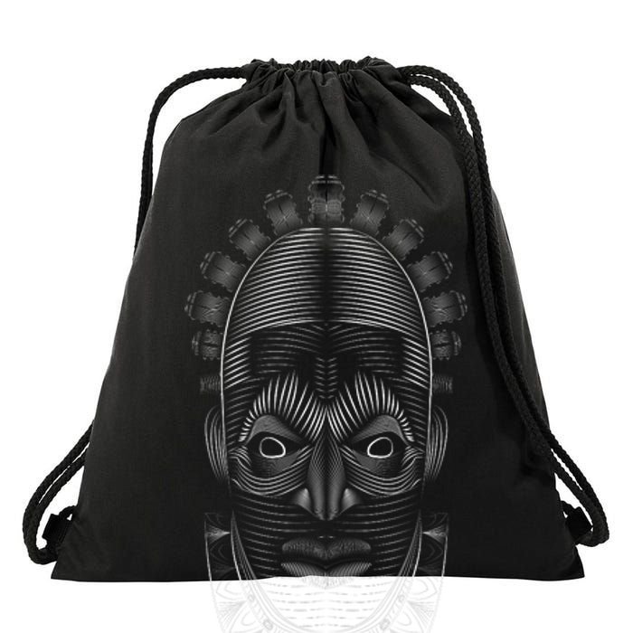 Benin Ivory Mask Drawstring Bag