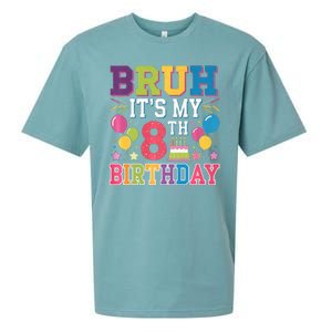 Bruh Its My 8th Birthday 8 Year Old Birthday Party Fun Sueded Cloud Jersey T-Shirt