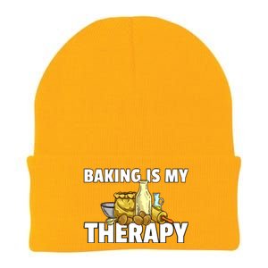 Baking Is My Therapy Bake For Bakery Baker Gift Knit Cap Winter Beanie