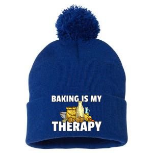 Baking Is My Therapy Bake For Bakery Baker Gift Pom Pom 12in Knit Beanie