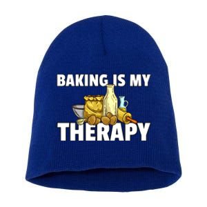 Baking Is My Therapy Bake For Bakery Baker Gift Short Acrylic Beanie