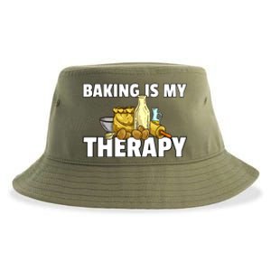 Baking Is My Therapy Bake For Bakery Baker Gift Sustainable Bucket Hat