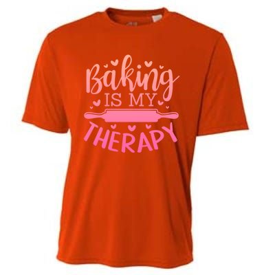 Baking Is My Therapy Don't Need A Rehab But Flour And Sugar Cute Gift Cooling Performance Crew T-Shirt