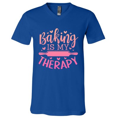 Baking Is My Therapy Don't Need A Rehab But Flour And Sugar Cute Gift V-Neck T-Shirt