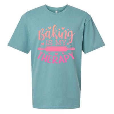 Baking Is My Therapy Don't Need A Rehab But Flour And Sugar Cute Gift Sueded Cloud Jersey T-Shirt