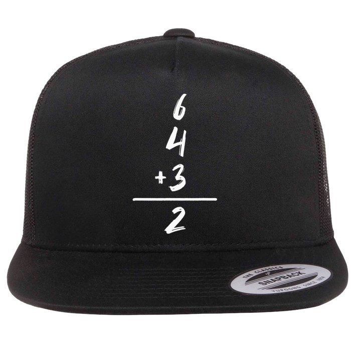 Baseball Inspired Math 6 4 3 2 Double Play Softball Game Flat Bill Trucker Hat