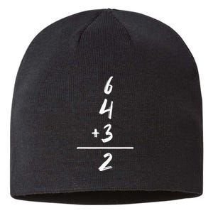 Baseball Inspired Math 6 4 3 2 Double Play Softball Game Sustainable Beanie