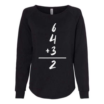 Baseball Inspired Math 6 4 3 2 Double Play Softball Game Womens California Wash Sweatshirt